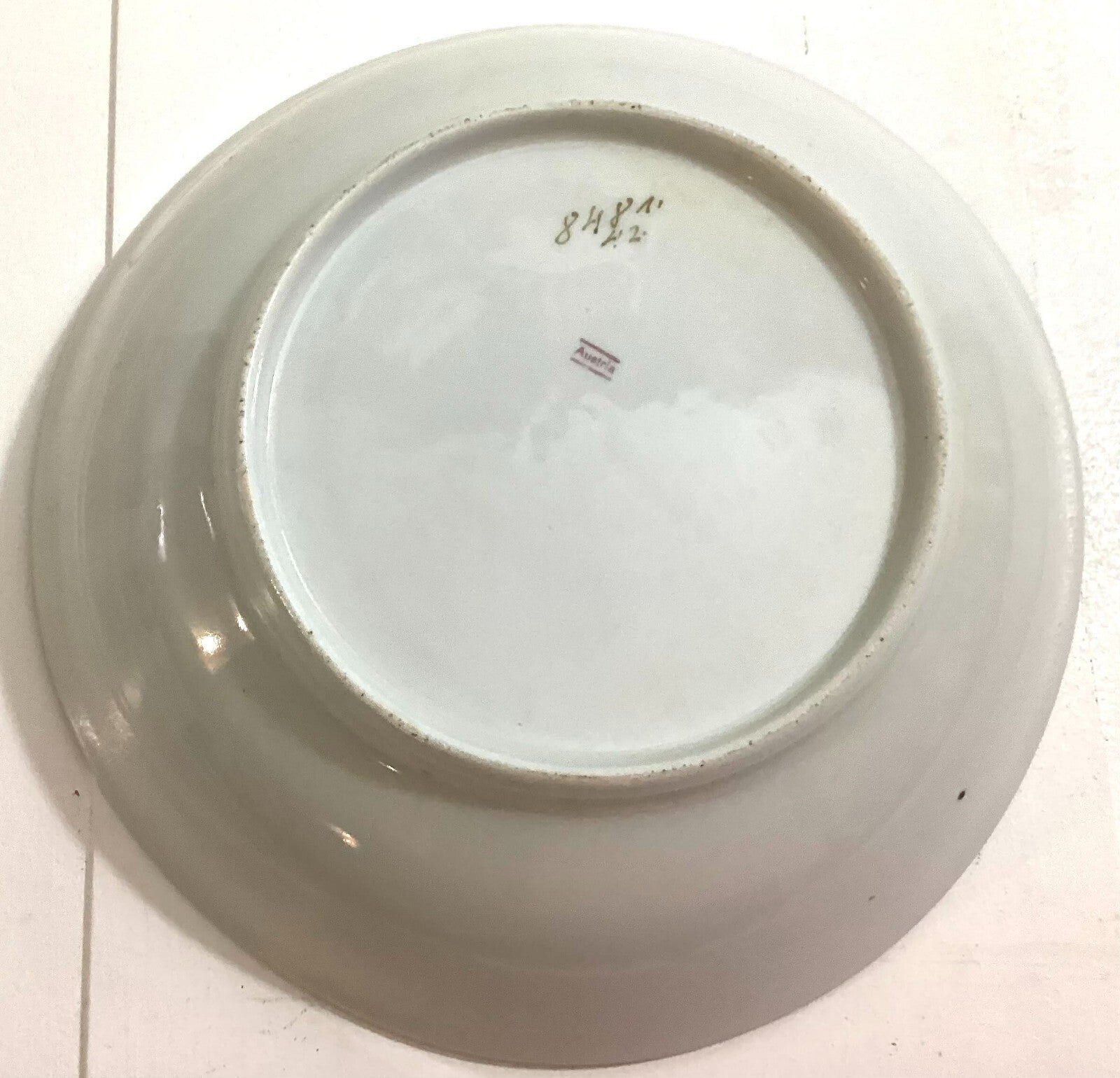 1913 Antique Salad Fruit Bowl Gold Trim Hand Painted From Austria