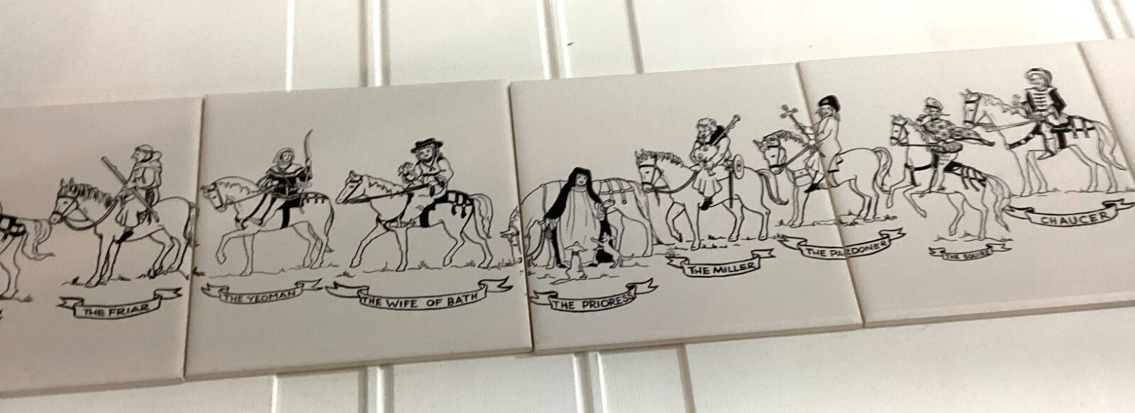 Set Of 5 Vintage Medieval scenes H&R English Tiles 6x6