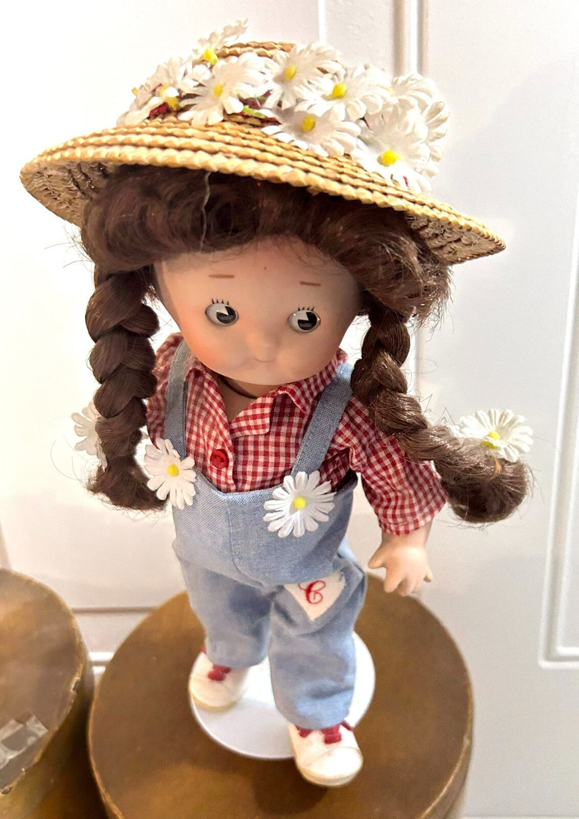 Vintage Collectible Free Standing Display 10.5 Inches Brown Hair Campbell Doll