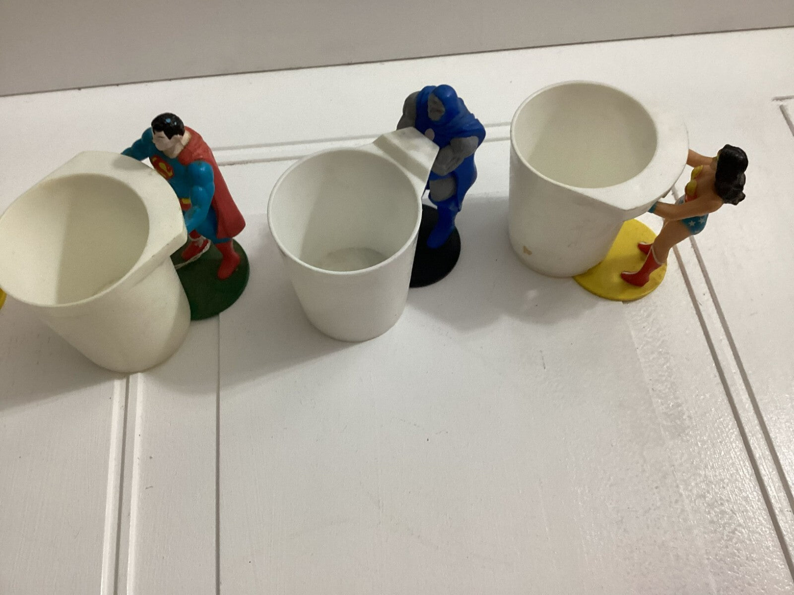 Vintage Lot Of 4-1988 Burger King DC Superheroes Cup Holder Collectibles