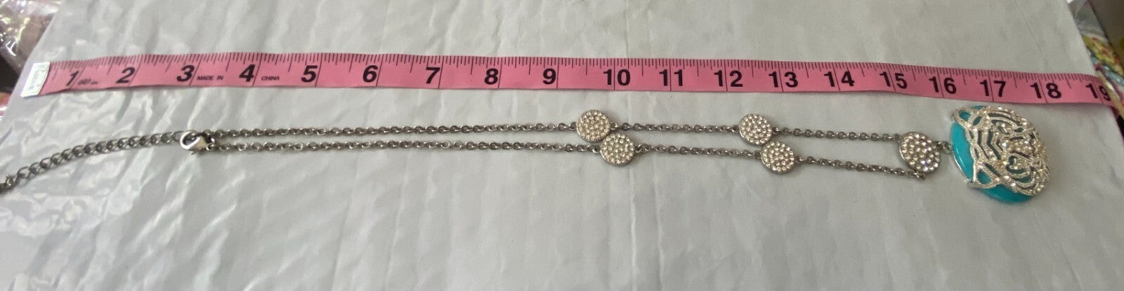 Silver Tone Womens Necklace With Rhinestone Tiger Pendant