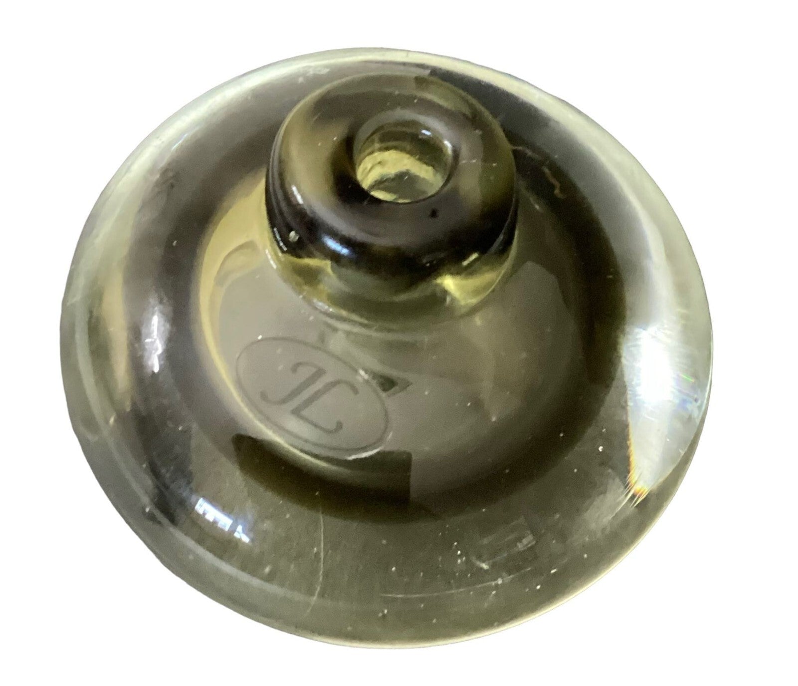 JL 3 X 5 Inches Round Shape Small Crystal Paperweight Style Bottle