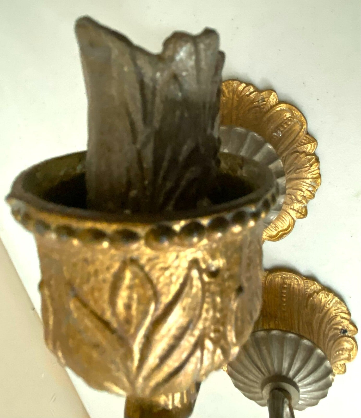Vintage Lot Of 2 Brass Wall Candle Holder Sconces