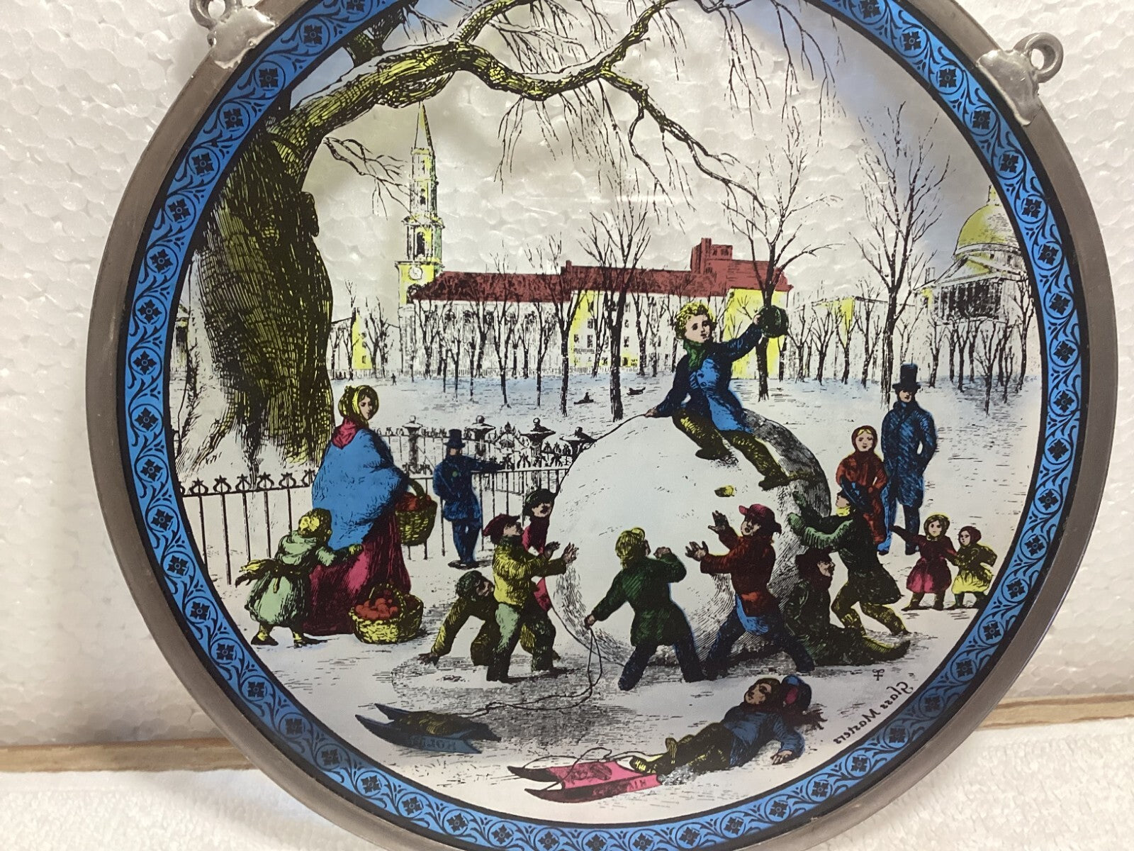 The Metropolitan Museum Of Art New York Round Hanging Stain Glass Plaque