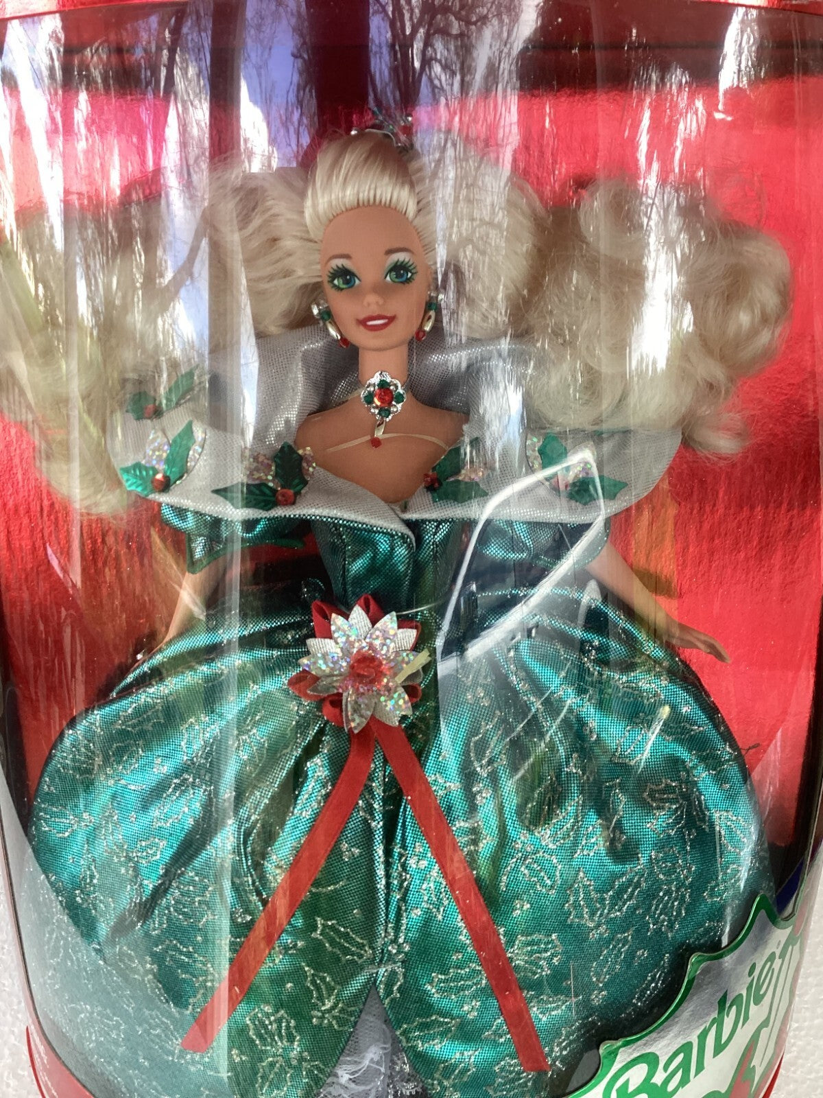 Mattel 14123 Happy Holidays Barbie Doll In Green Dress Special Edition With Box