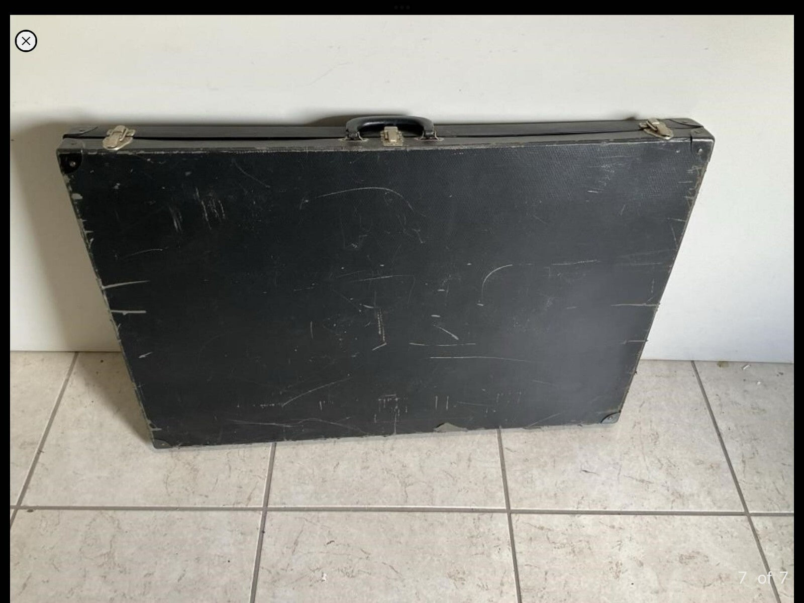 Vintage Large Black Rectangular Arts/Poster Carrying Case 37x25x3/4