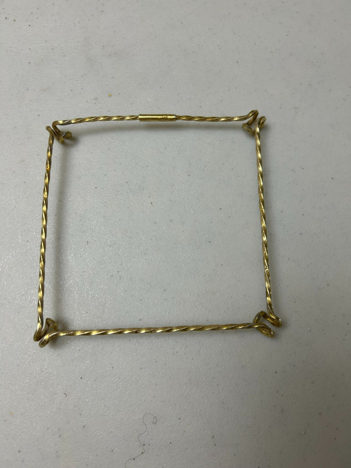 Vintage Blue White Pennsylvania Dutch Delft Tile In Gold Plated Base Trivet