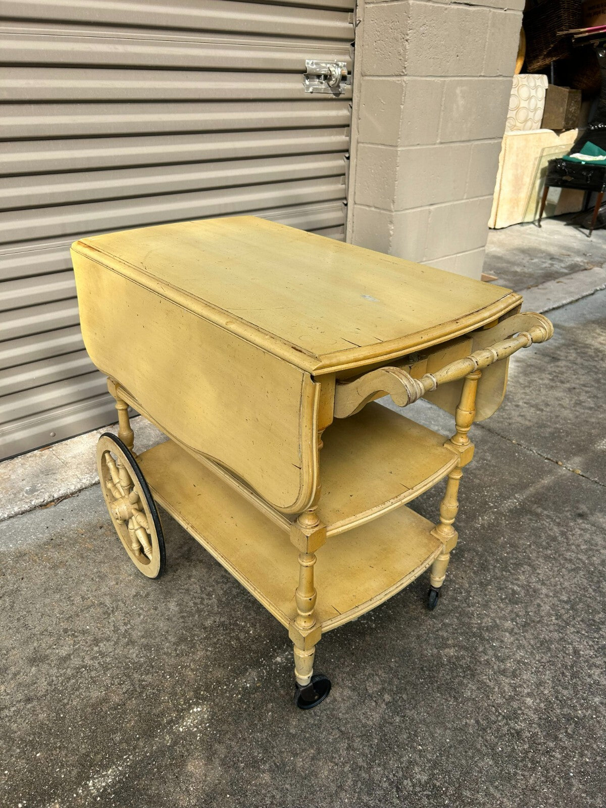 Vintage Ethan Allan Wooden Tea Cart