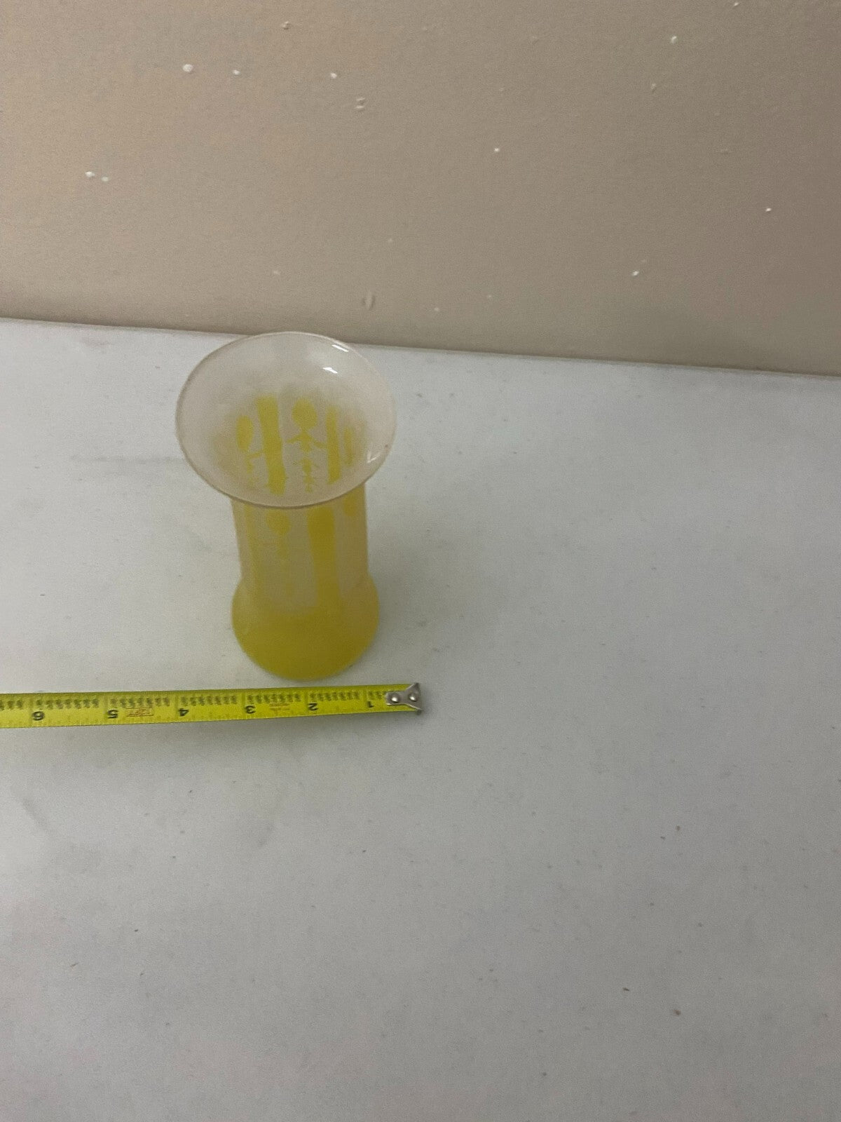 Vintage Opalescent Yellow Small Flower Vase