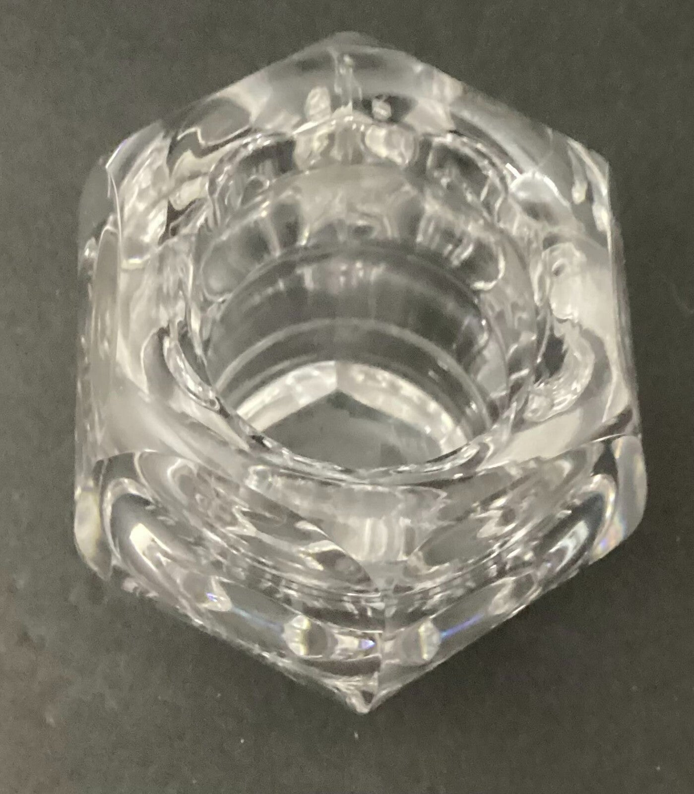 Octagonal Shaped Heavy Crystal Small Vase/Paperweight