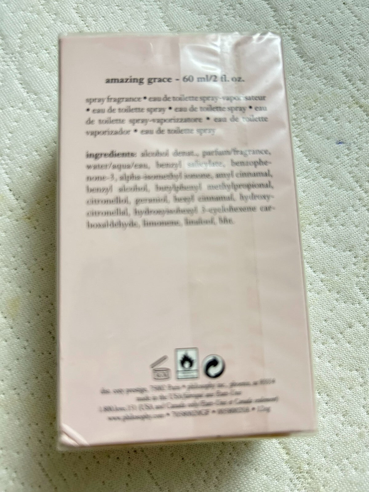 Amazing Grace Philosophy Eau De Toilette Women's Fragrance Spray 60 ML