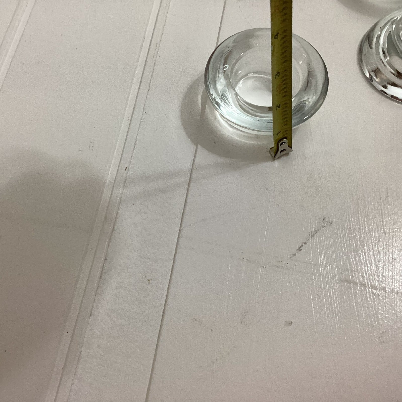 Lot Of 4 Clear Heavy Glass Tea Light Candle Holders