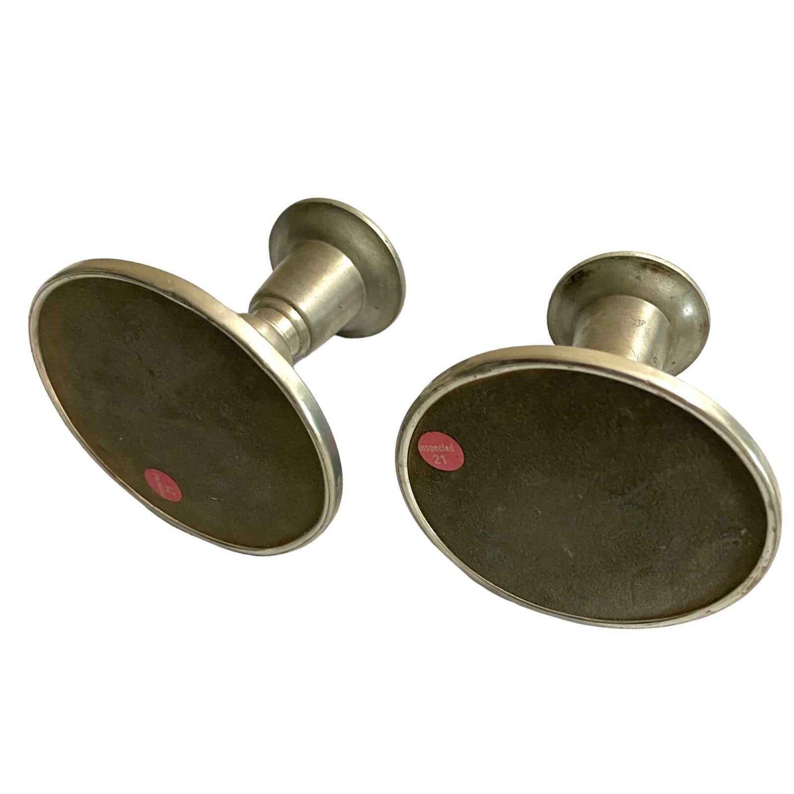 Pair of pewter Short Candle Holder