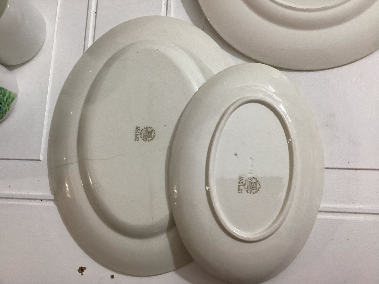 Lot Of 9 Vintage Wedgwood White Moss Rose Dish Plates