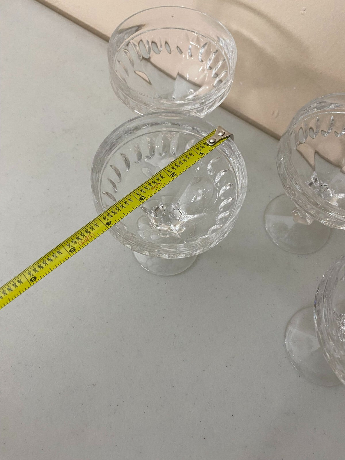 Lot Of 4 Zwiesel Footed Round 5 Inch Cut Glass