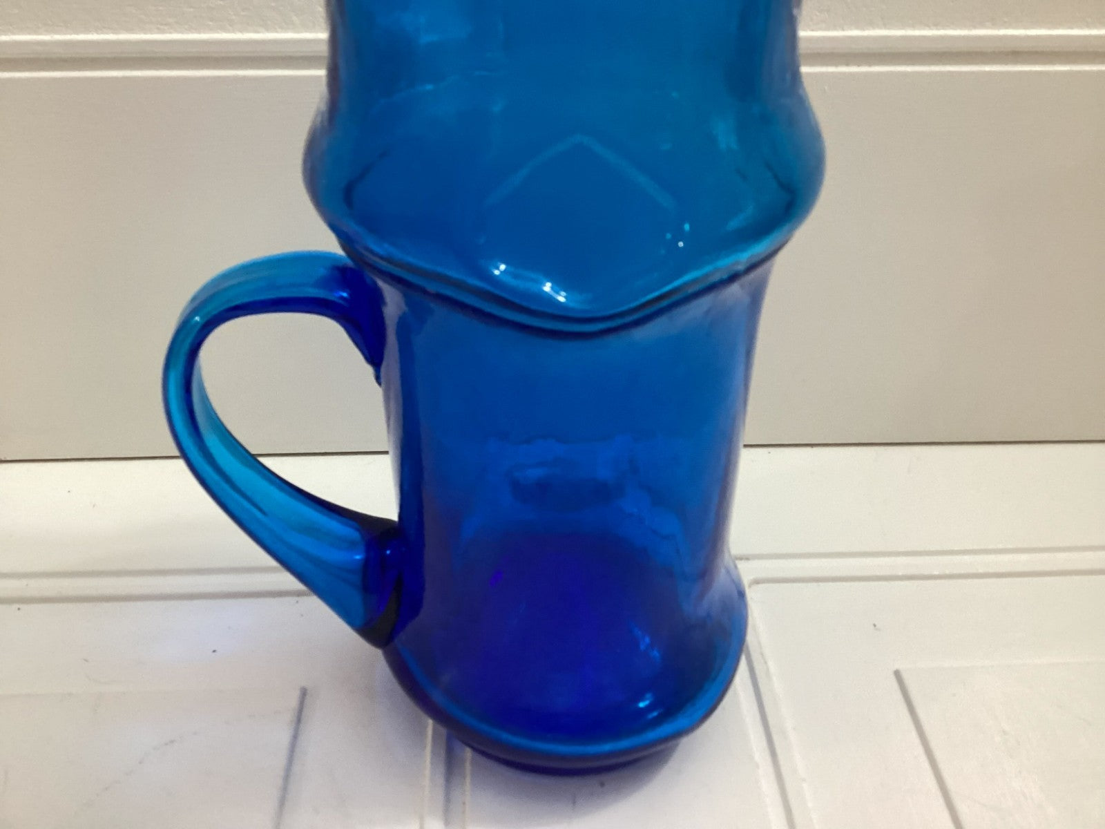 Vintage MCM Italian Empoli Blue Pitcher