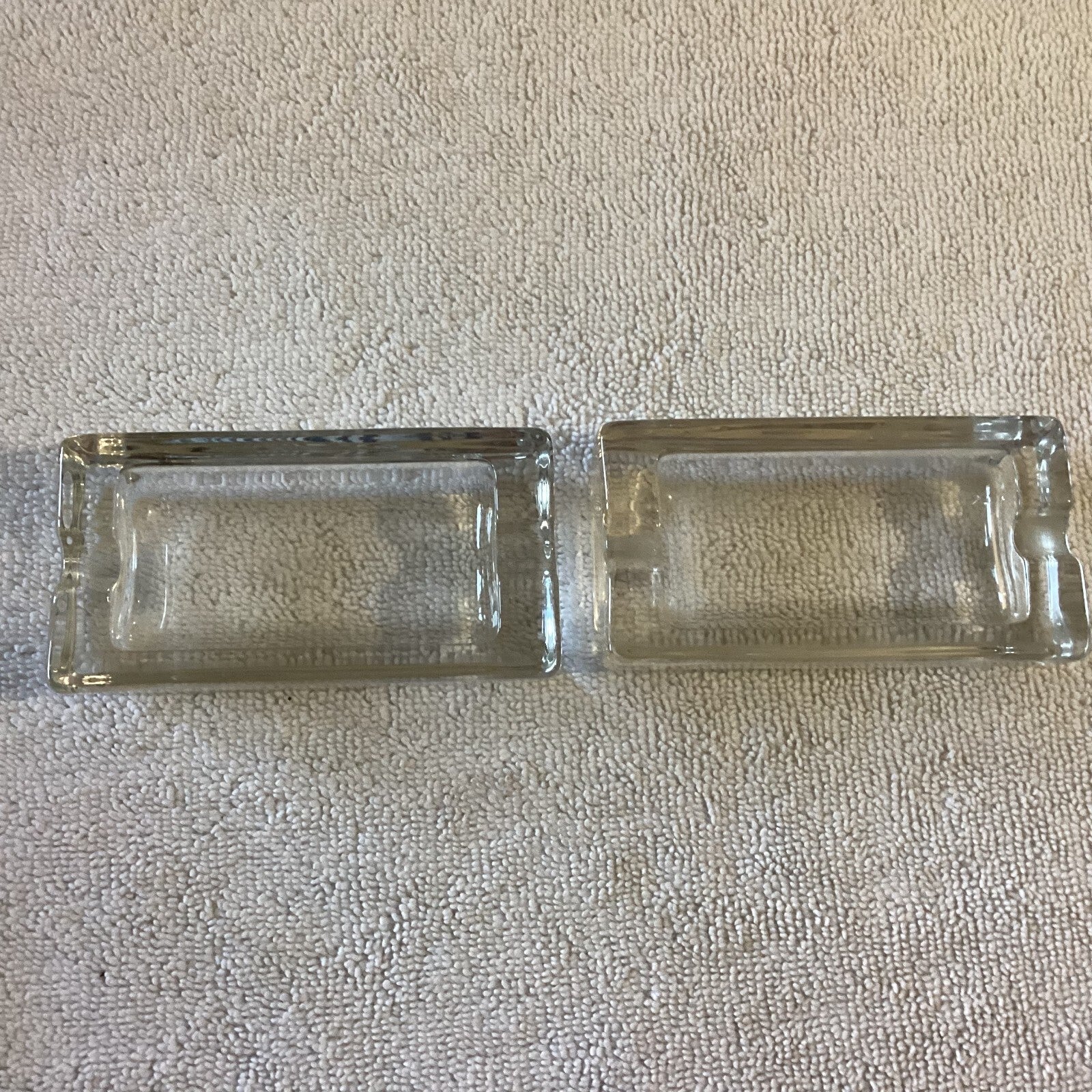 Pair Of 2 Small Crystal Ashtray Engraved Betty-Walter Individually