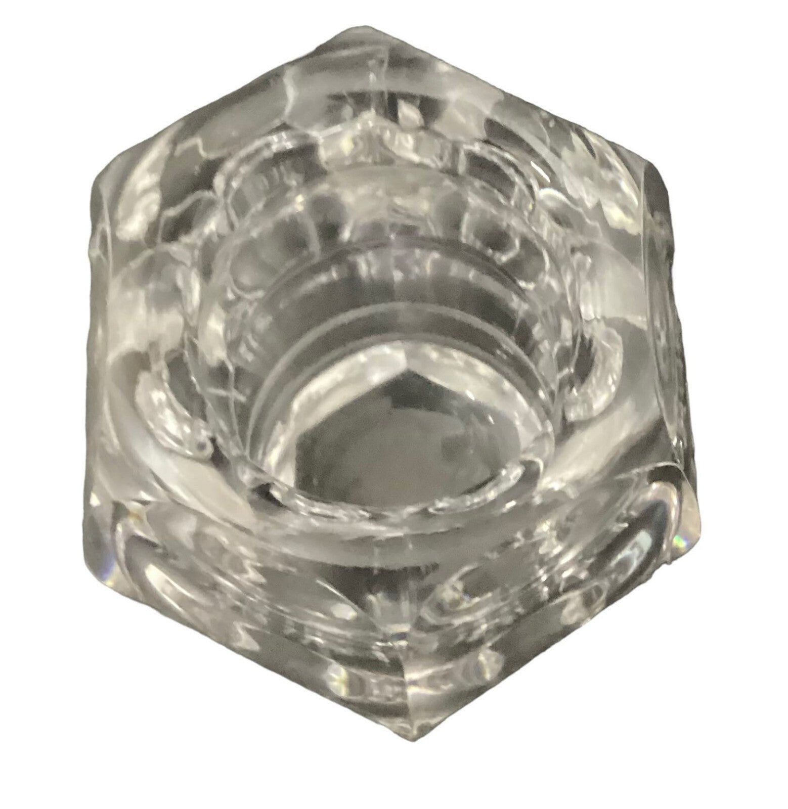 Octagonal Shaped Heavy Crystal Small Vase/Paperweight