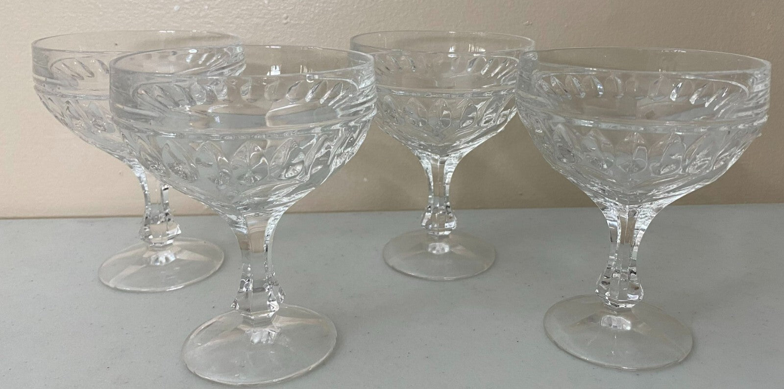 Lot Of 4 Zwiesel Footed Round 5 Inch Cut Glass