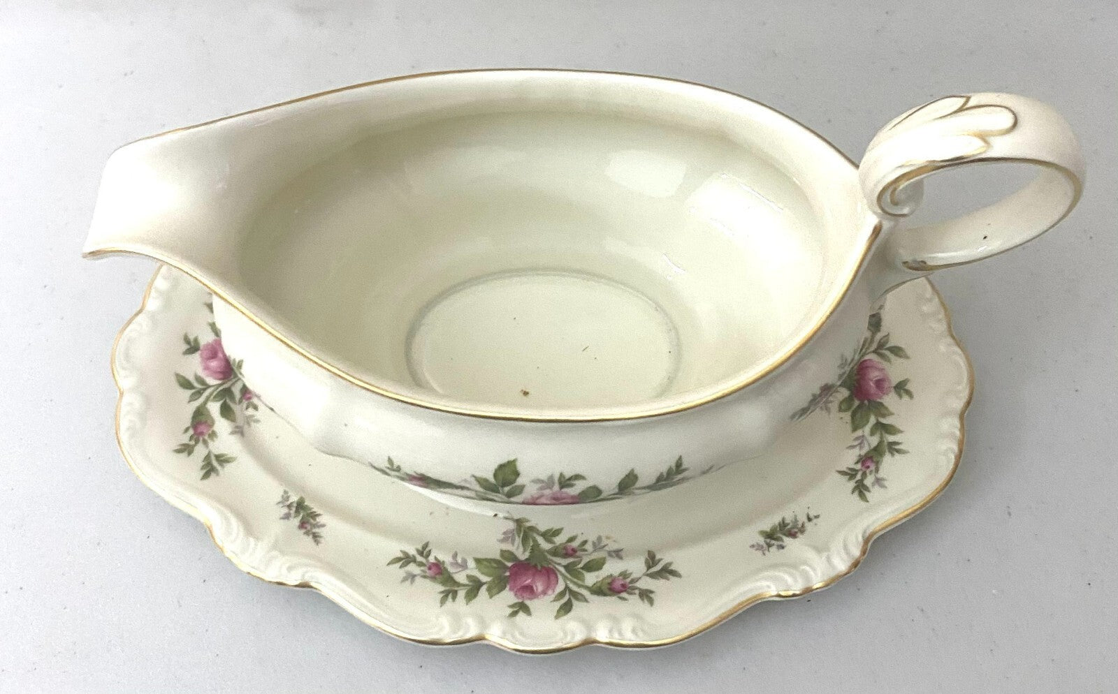 Rosenthal White Porcelain Pompadour Floral Design Gravy Boat