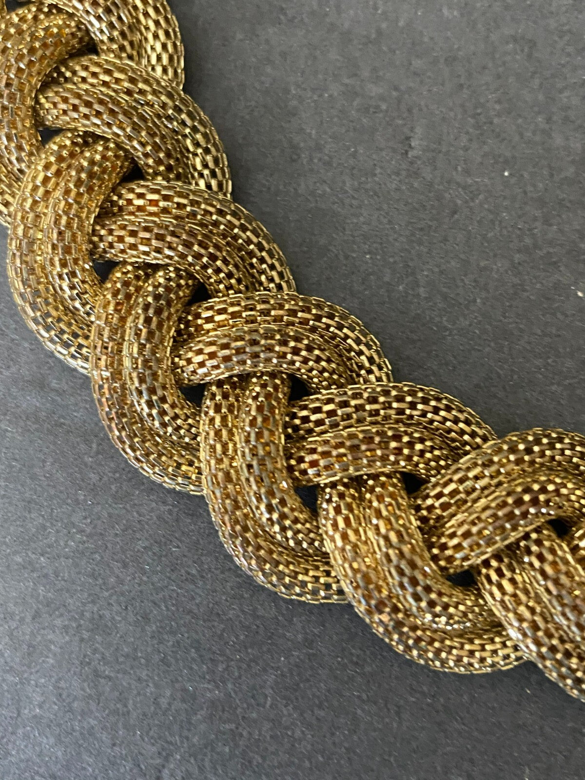 Talbot Womens Golden Chunky Braided Chocker Necklace Size 7.5 Inches