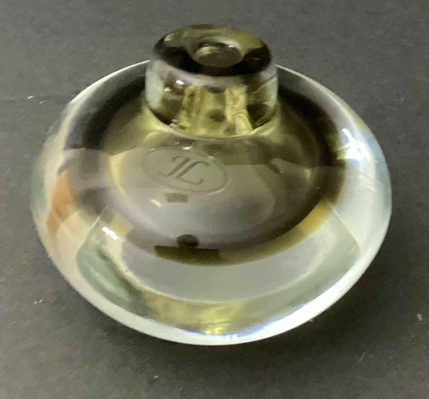 JL 3 X 5 Inches Round Shape Small Crystal Paperweight Style Bottle