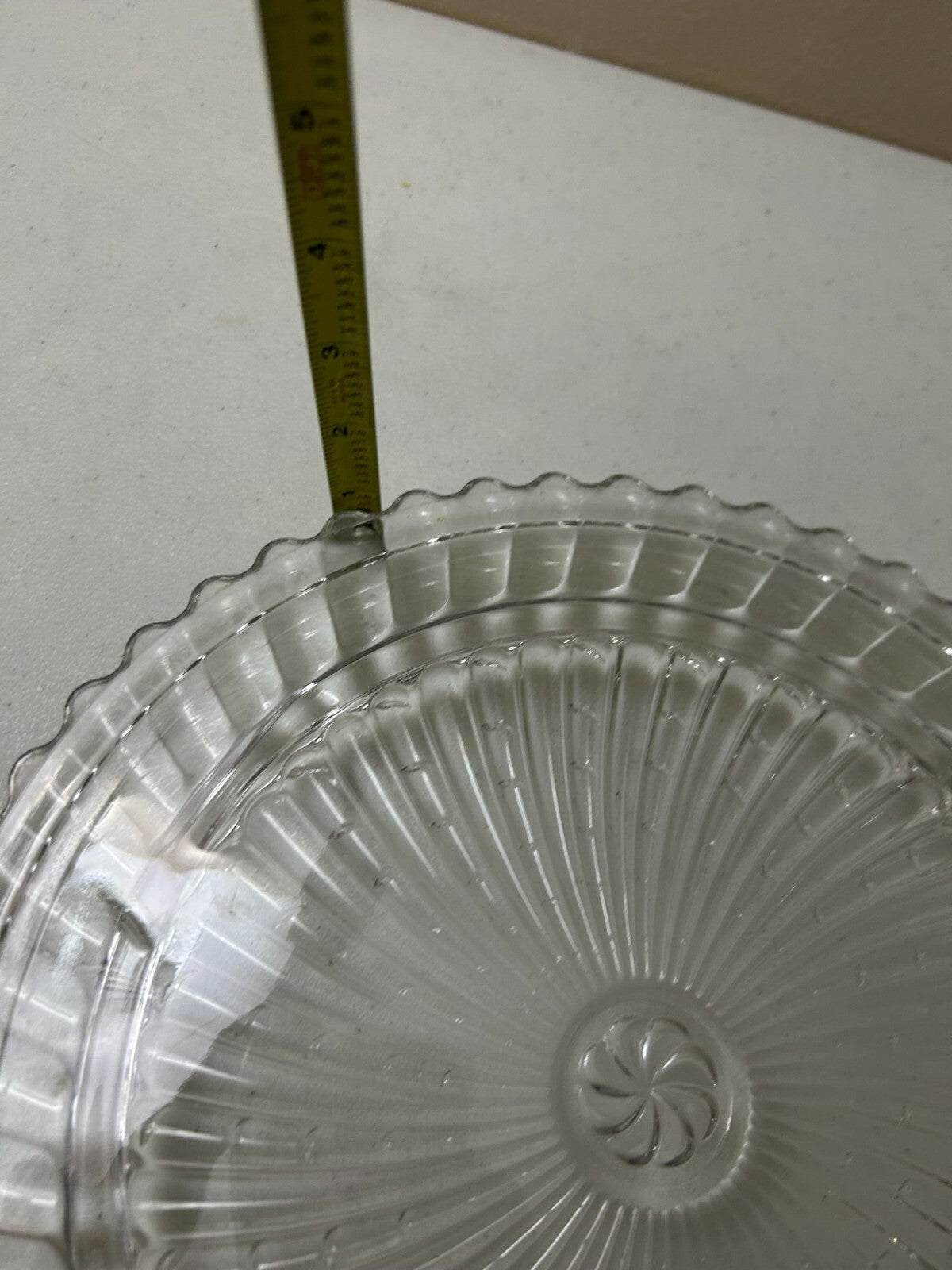 Antique Spiral Swirl Footed Cake Plate 11”