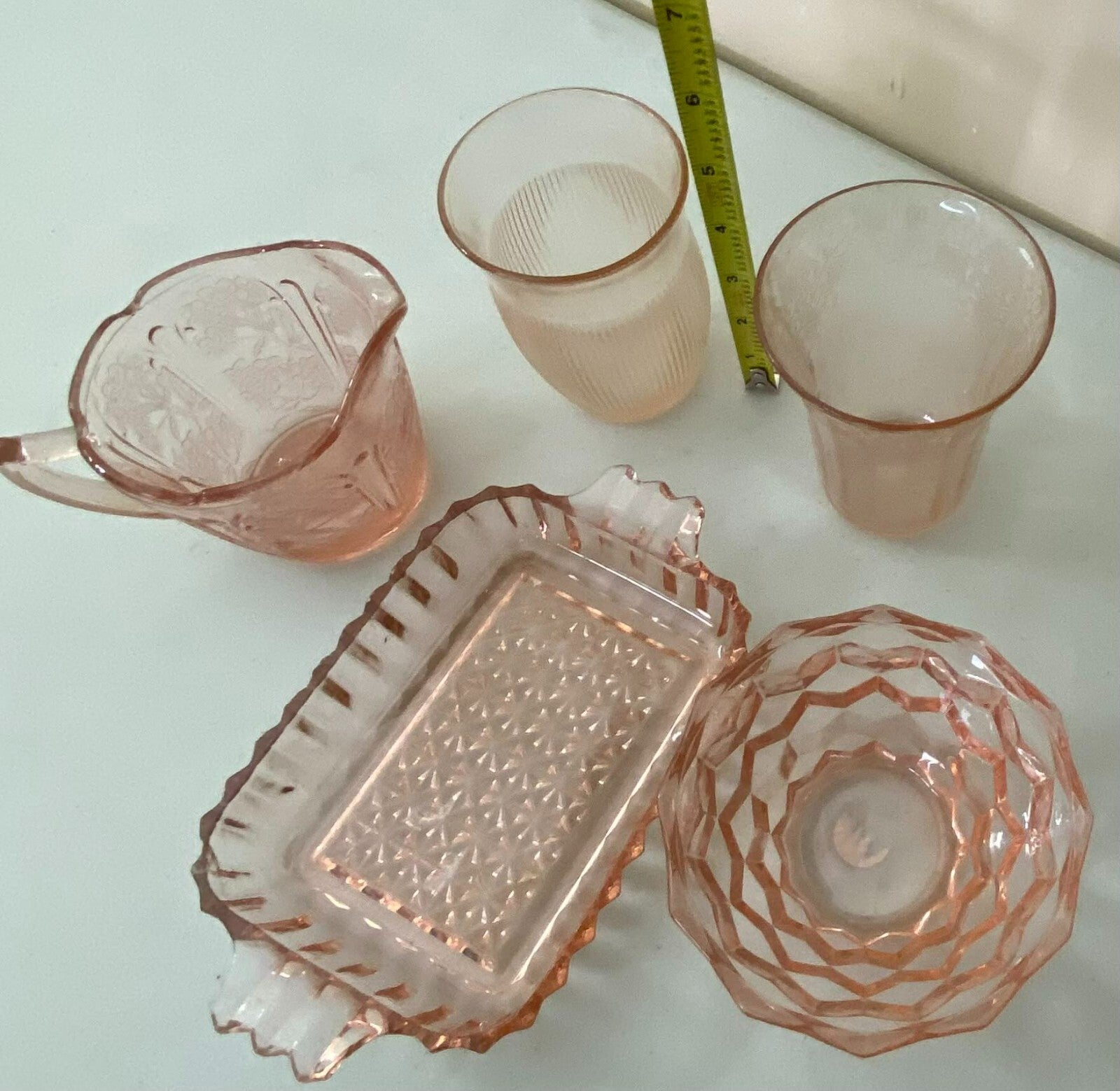 Set Of 5 Serving Depression Glass