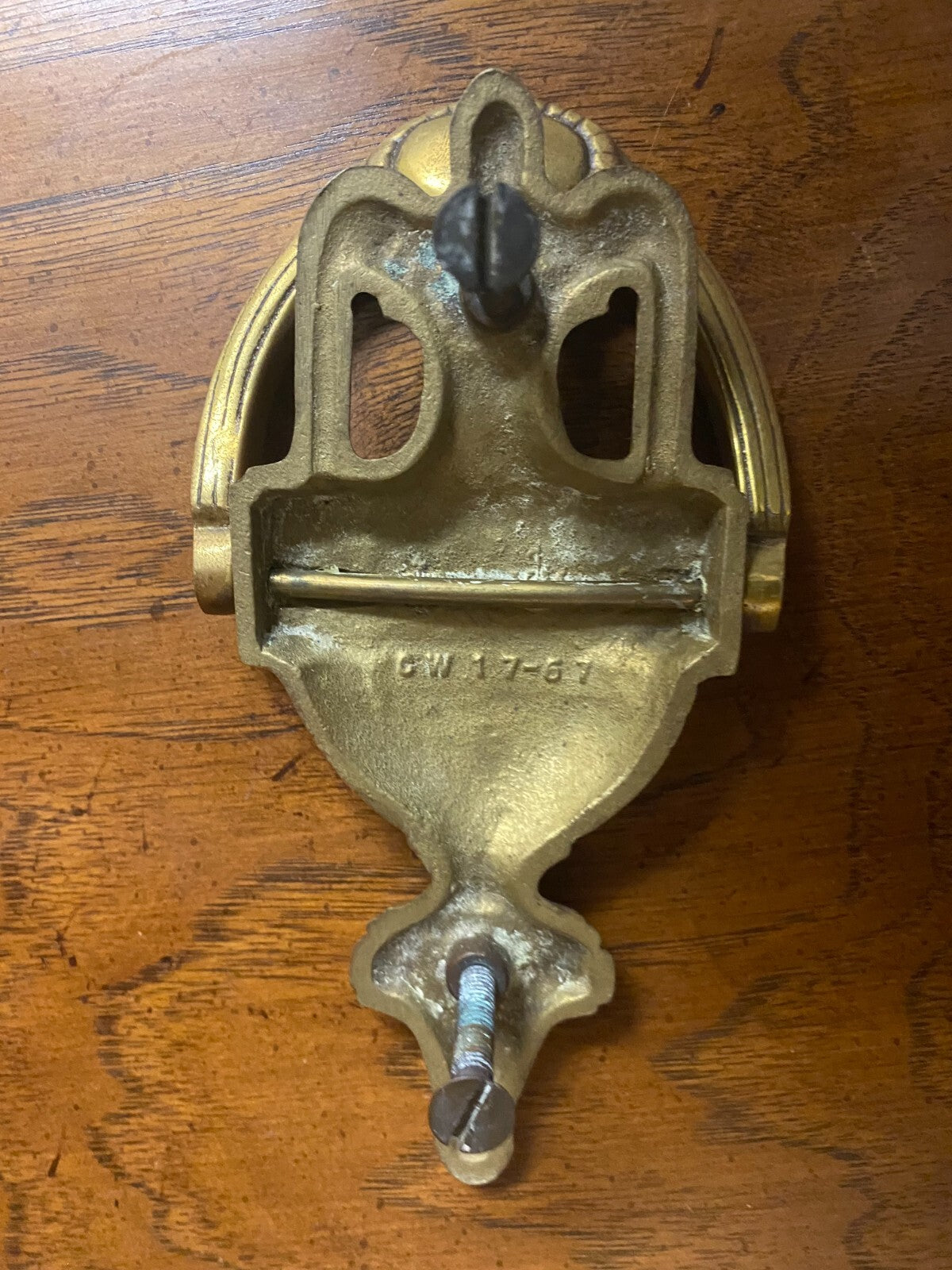 Mid Century Heavy Traditional Bronze Schwan Monogram Door Knocker