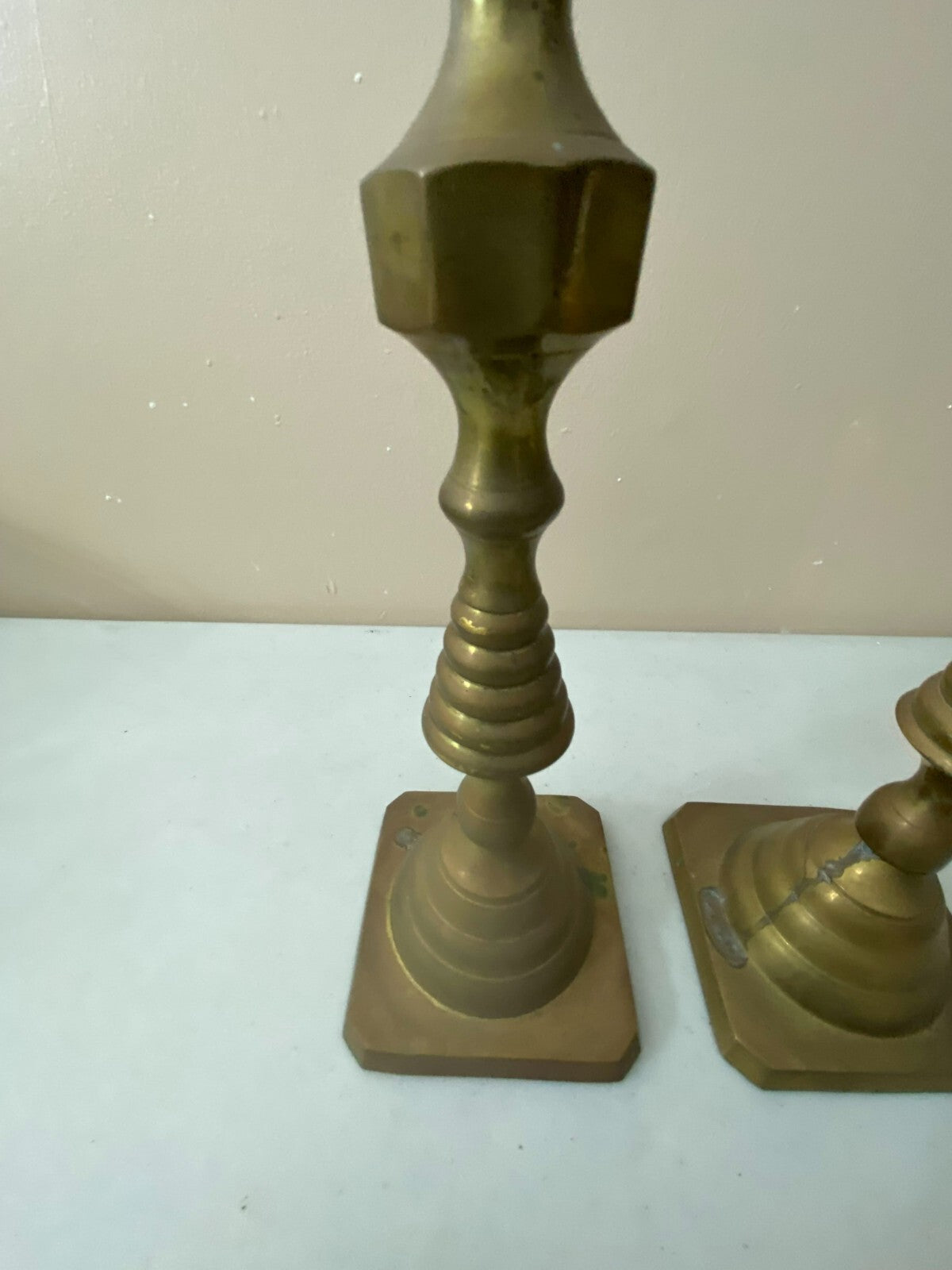 Set Of 2 Vintage W.M. Rogers And Son Solid Brass Candlestick Holder