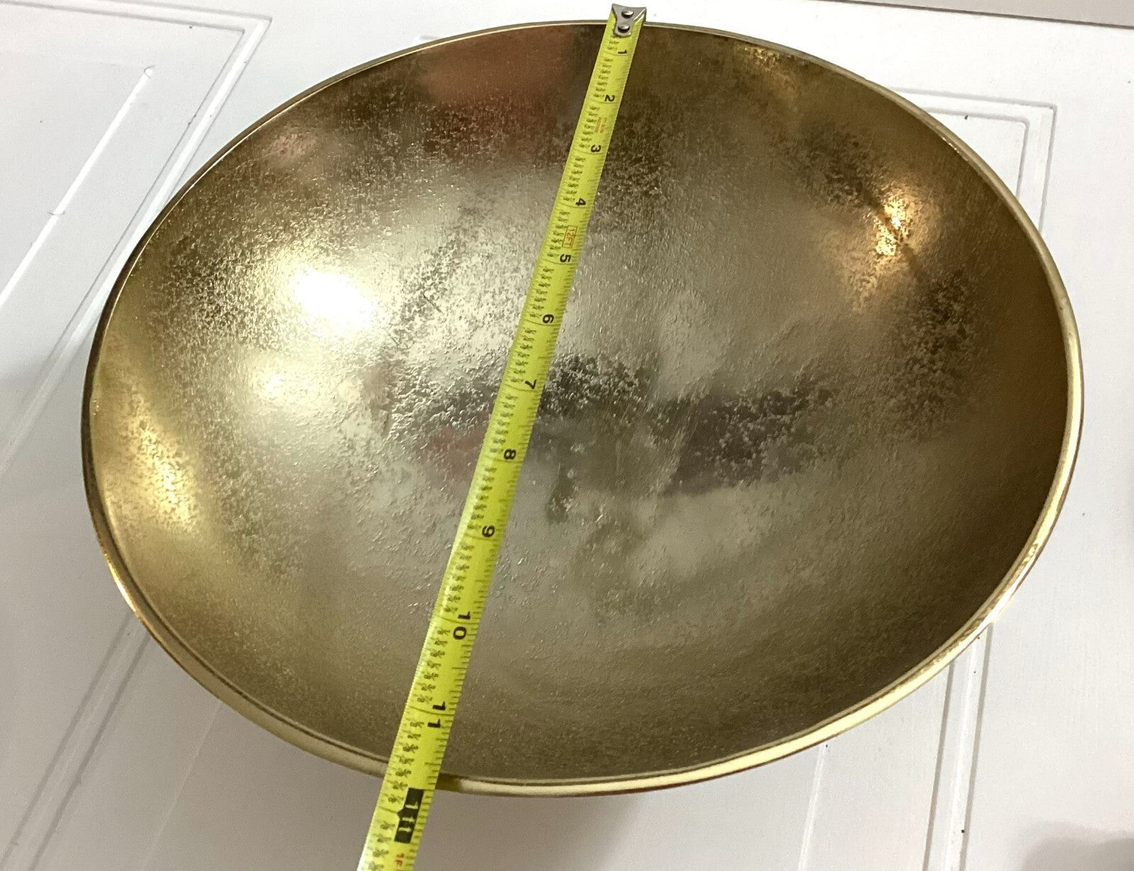 Round Anna Ny Coluna Shaped Golden Fruit Bowl With Marble Foot