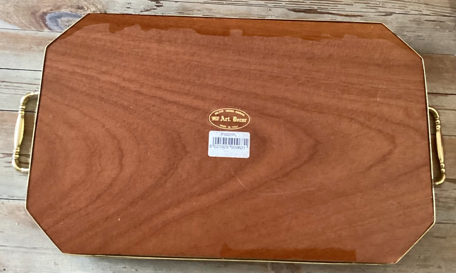 Set Of 2 Edel weiss Art Decor Inlaid Wood Floral Tray And Musical Jewelry box