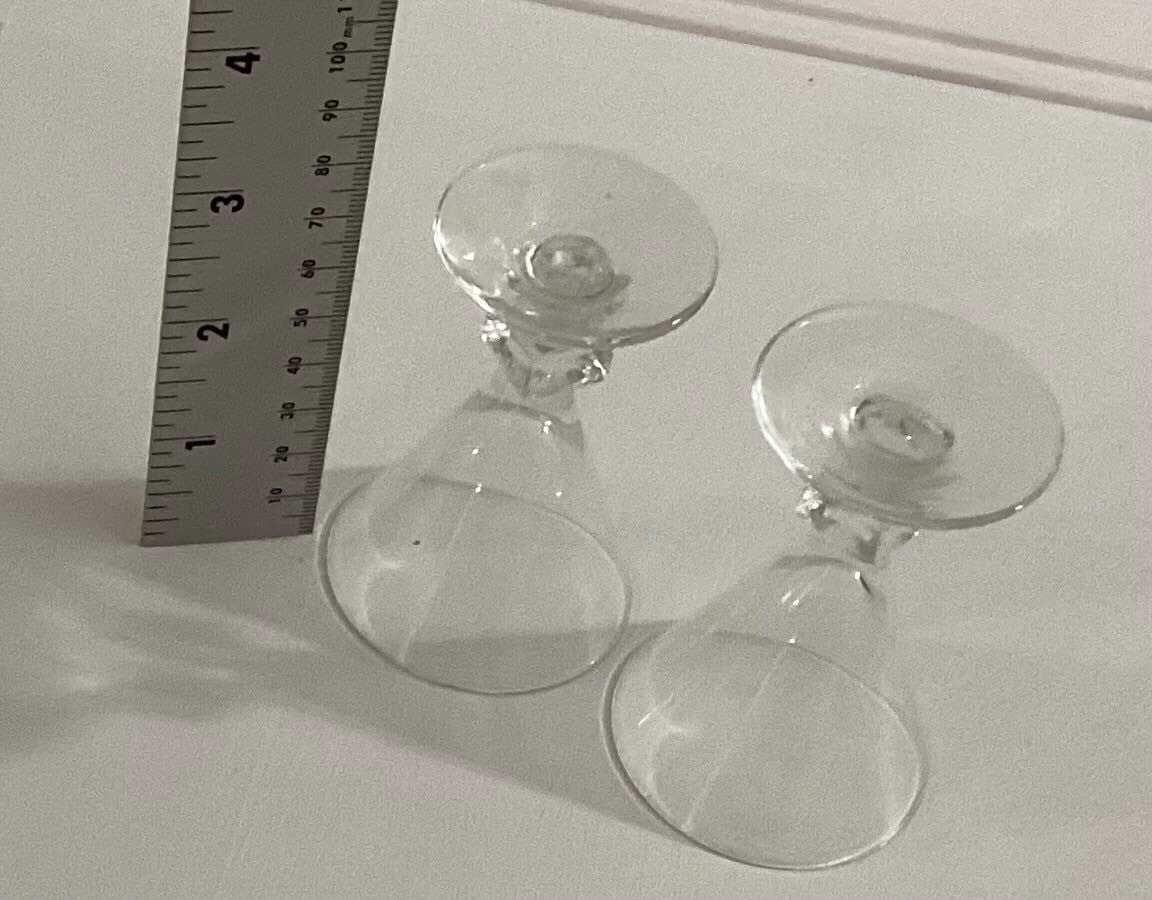 Set Of 2 Clear Liqueur Small Glasses