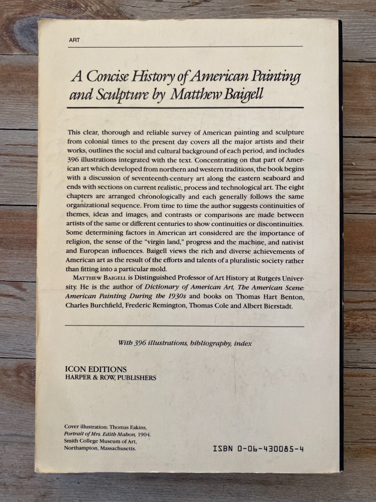 A Concise History Of American Painting And Sculpture By Matthew Baigell