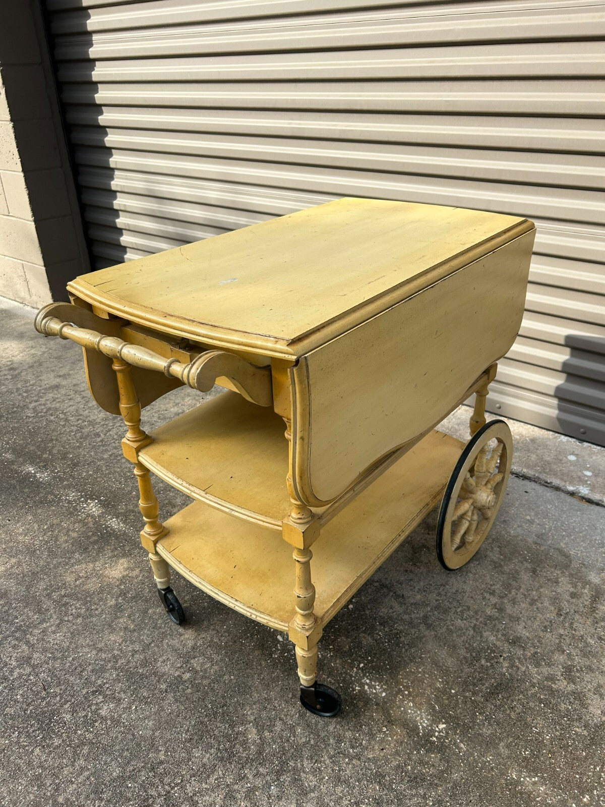 Vintage Ethan Allan Wooden Tea Cart