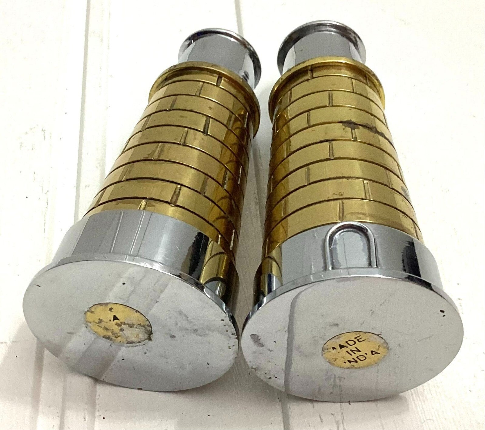 Vintage Nautical Two Tone Light House Tower Salt And Pepper Shaker Set