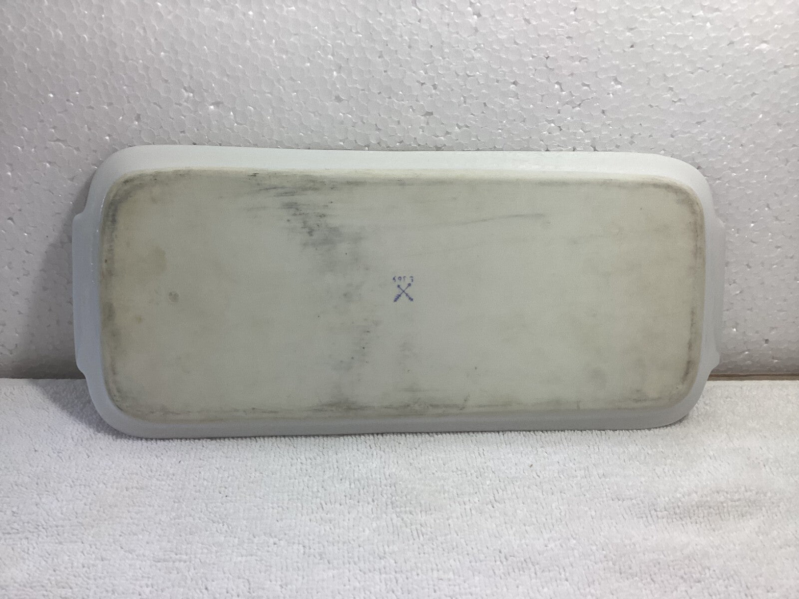 Vintage Arnart White With Gold Ribbon Print Vanity Tray