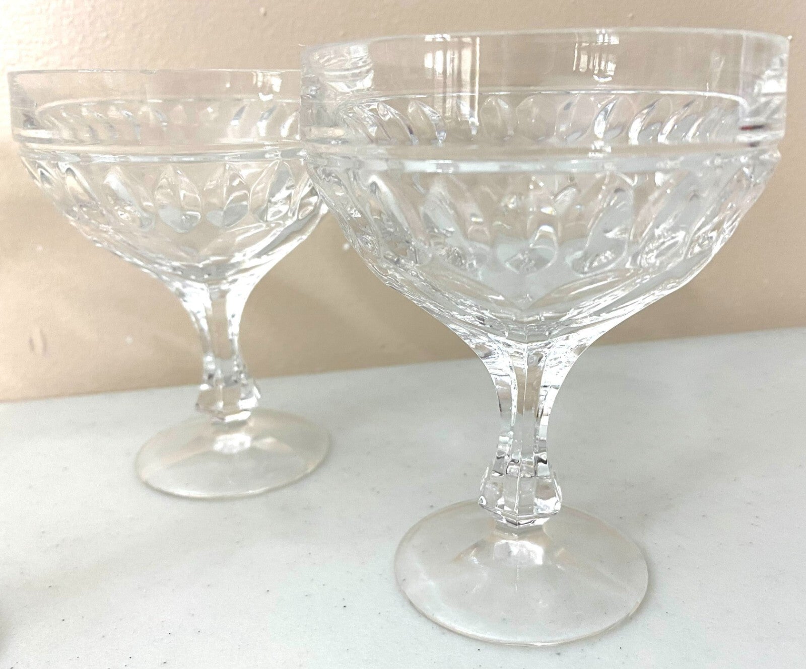 Lot Of 4 Zwiesel Footed Round 5 Inch Cut Glass