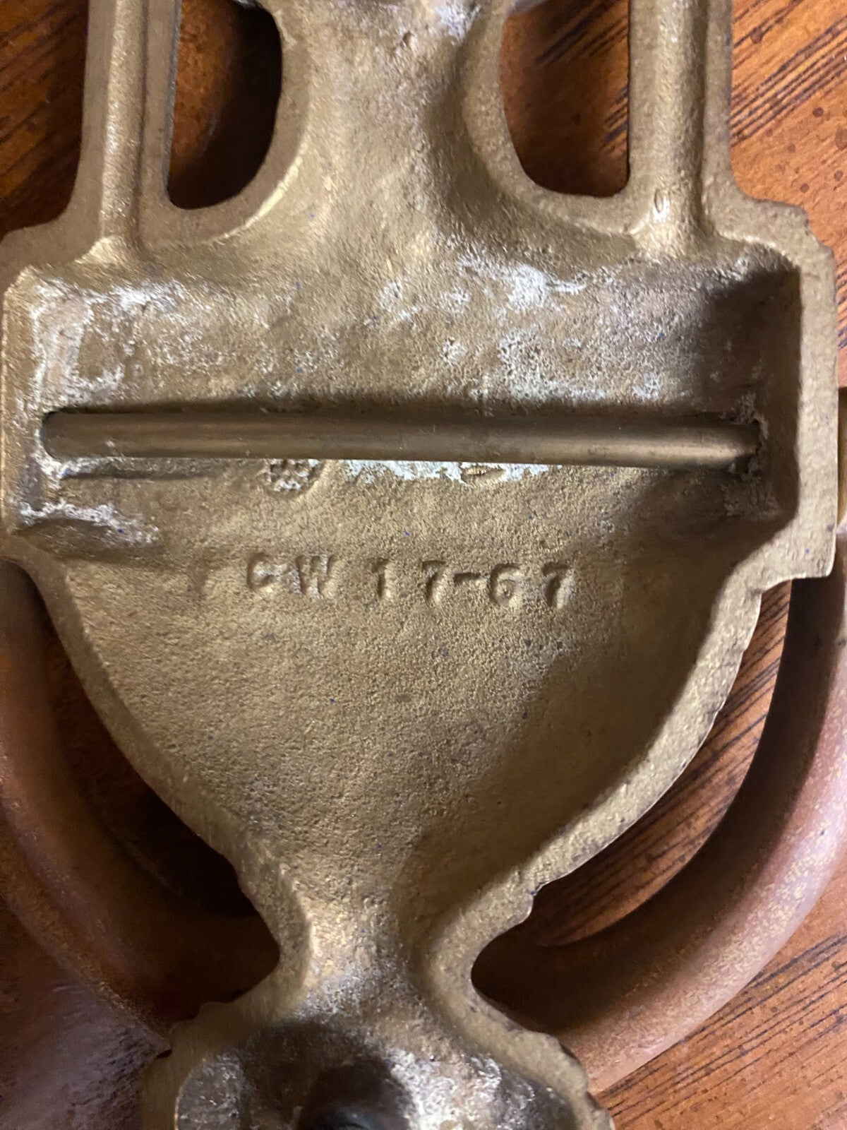 Mid Century Heavy Traditional Bronze Schwan Monogram Door Knocker