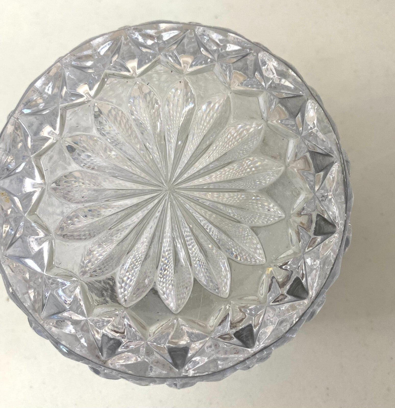Vintage French Cut Crystal Champagne Bucket silver Handles