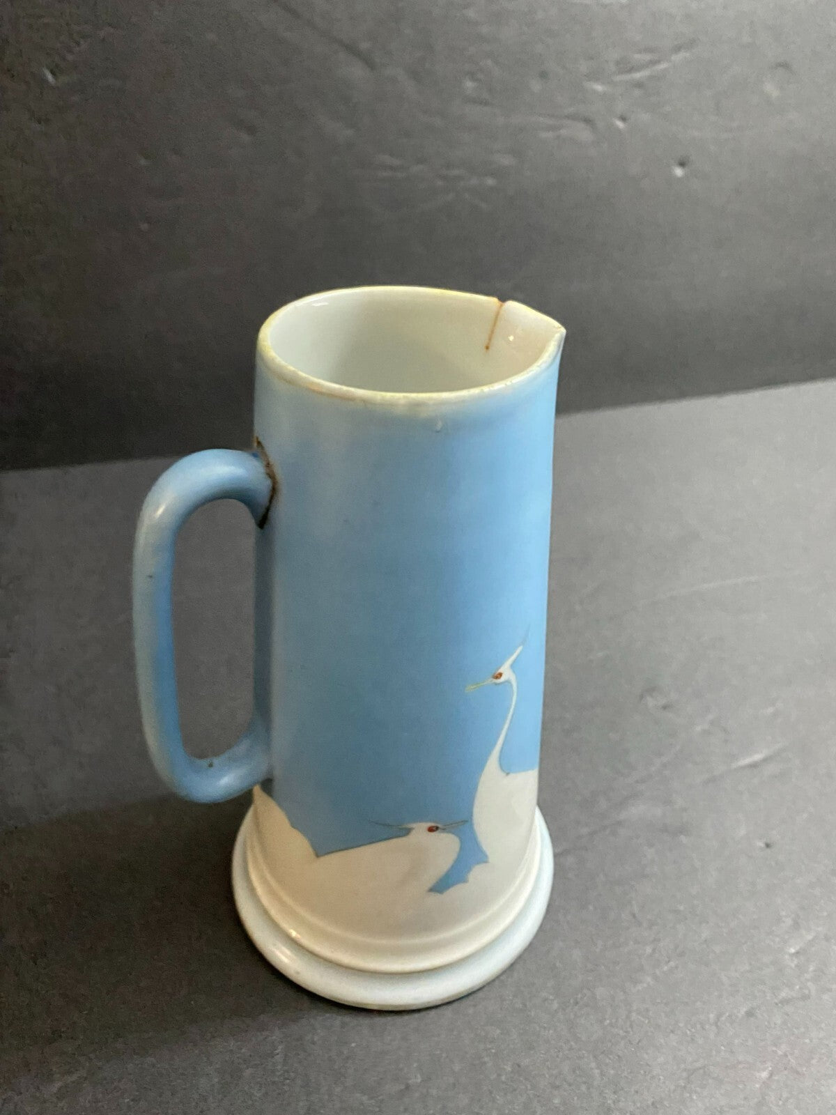 Nippon 7 Inches Ceramic Hand Painted Blue White Milk Jug/Pitcher With Handle