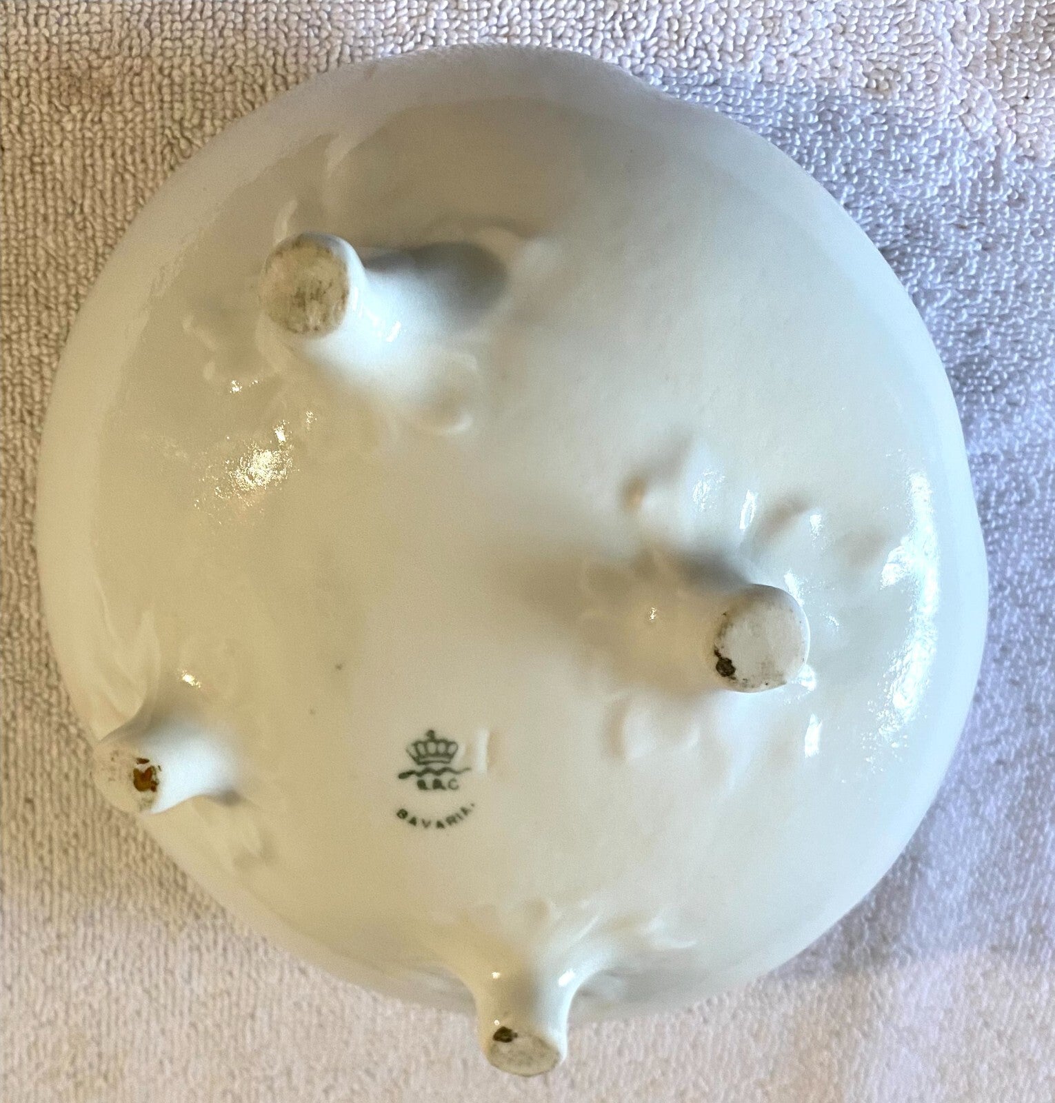 Antique Bavaria White FLoral Royal Austrian Four footed bowl