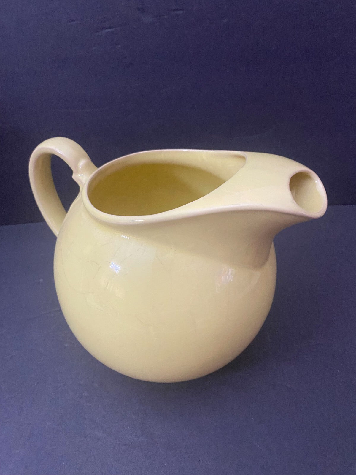 Vintage Lu Ray Pastels T.S.&T. Pastel Yellow Round Pitcher Patent 10521