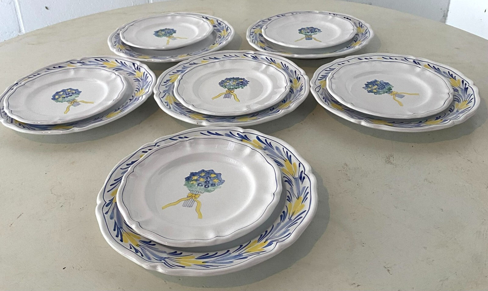 6 Dinner 6 Salad Plates By Made In Italy 8”, 10.5”