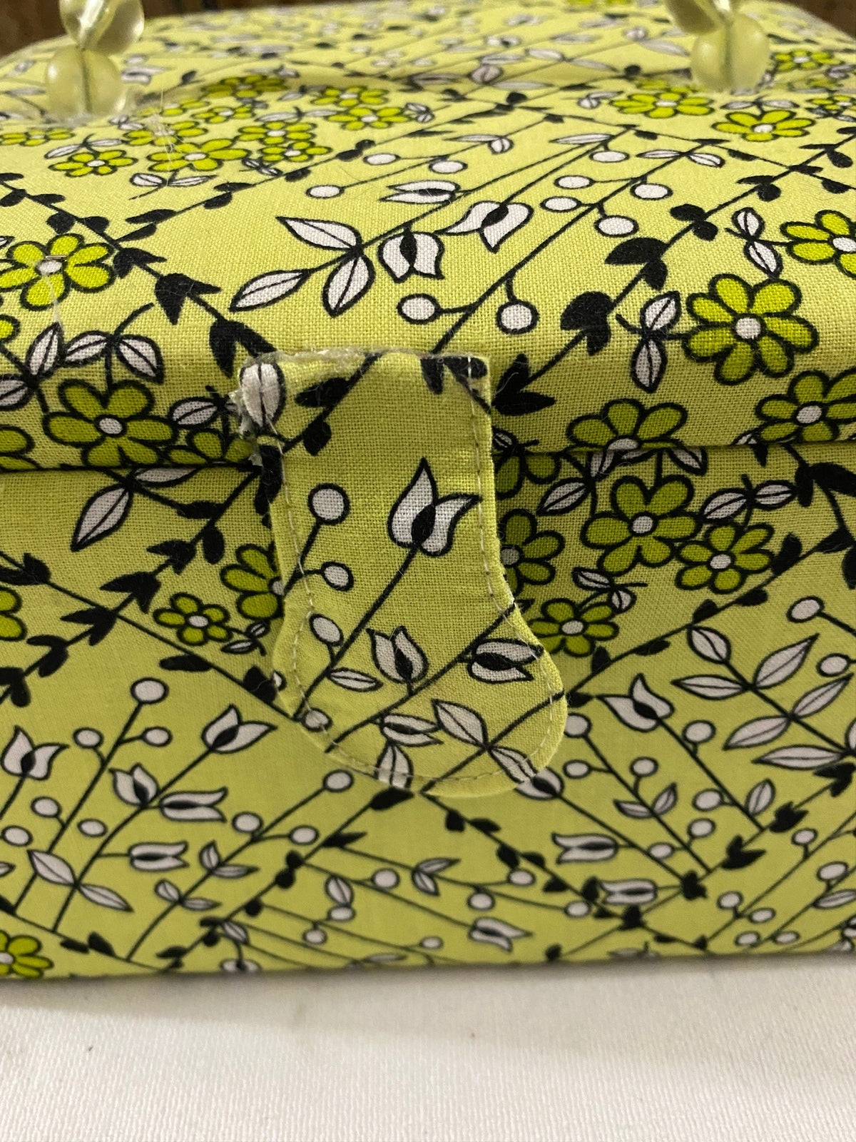 Green Floral Sewing Basket
