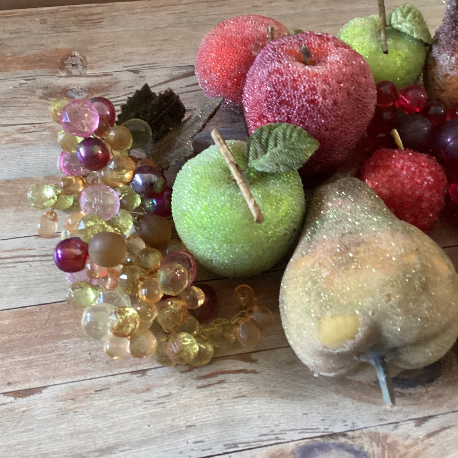 Assorted Kitchen And Dining Table Decoration Centerpiece Frosted Fruits 12 Pcs