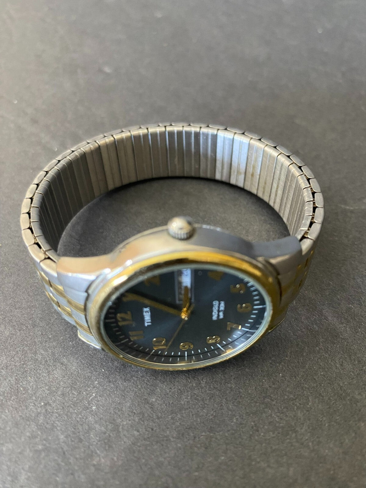 Vintage Timex Unisex Silver Indiglo 30M Water Resistant Stainless Steel Watch