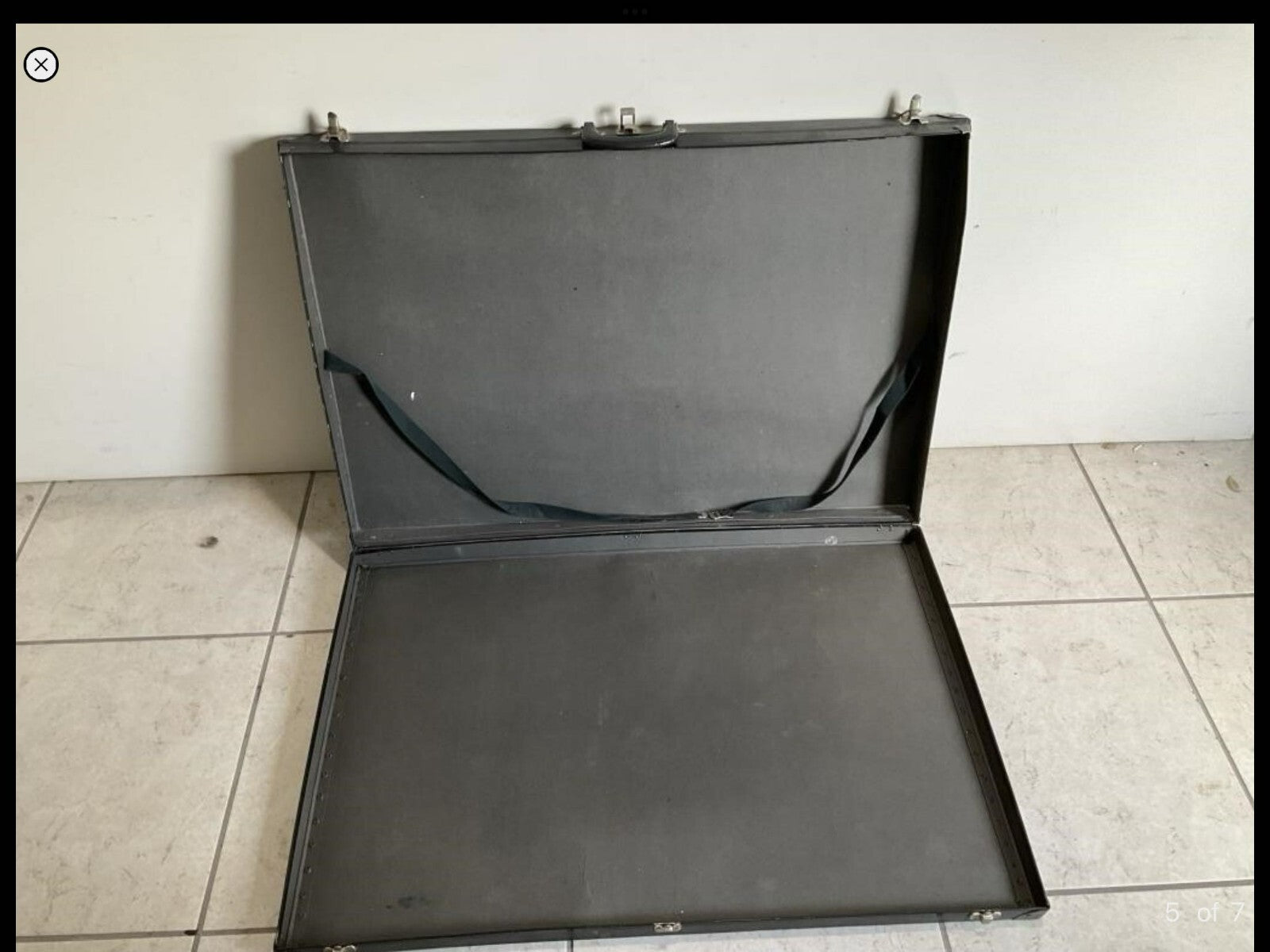 Vintage Large Black Rectangular Arts/Poster Carrying Case 37x25x3/4