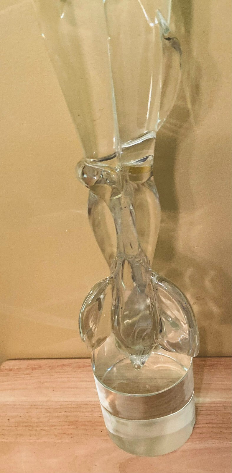 Tall Heavy Murano Glass Sculpture Collectible Display Decoration Girl & Swan