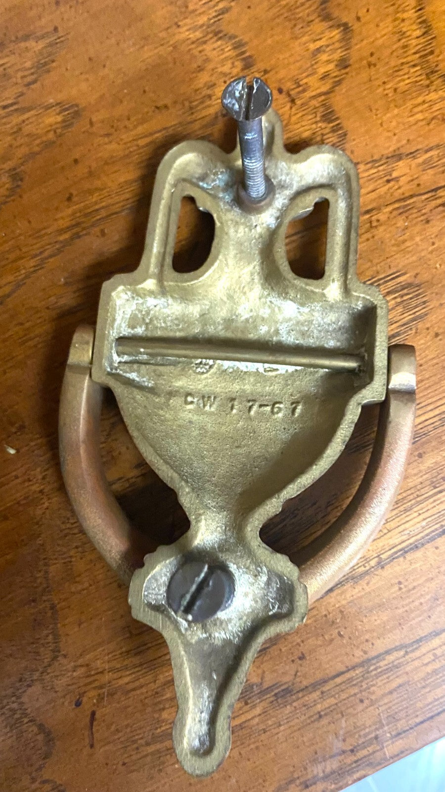 Mid Century Heavy Traditional Bronze Schwan Monogram Door Knocker